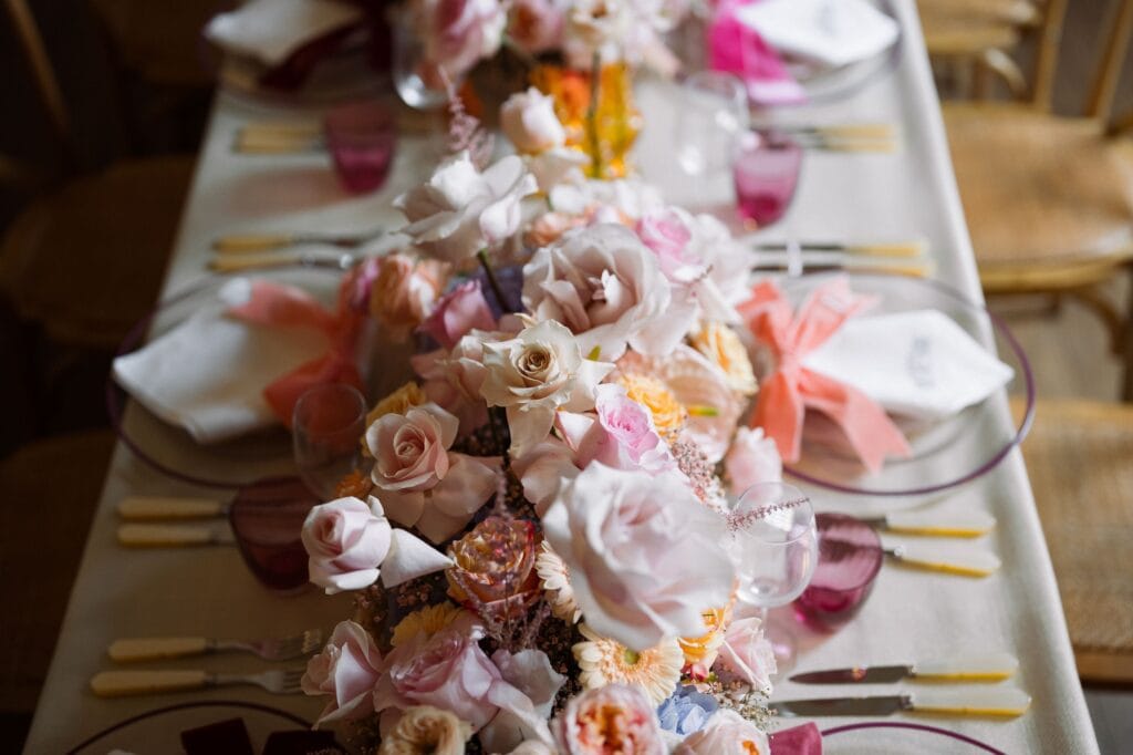 Floral Arrangement Tablescape At Pylewell Park
