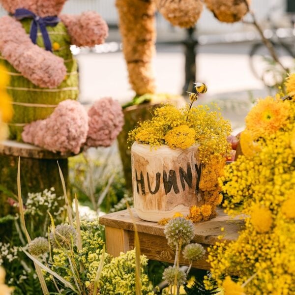 Winnie The Pooh Honey Pot Made Of Flowers