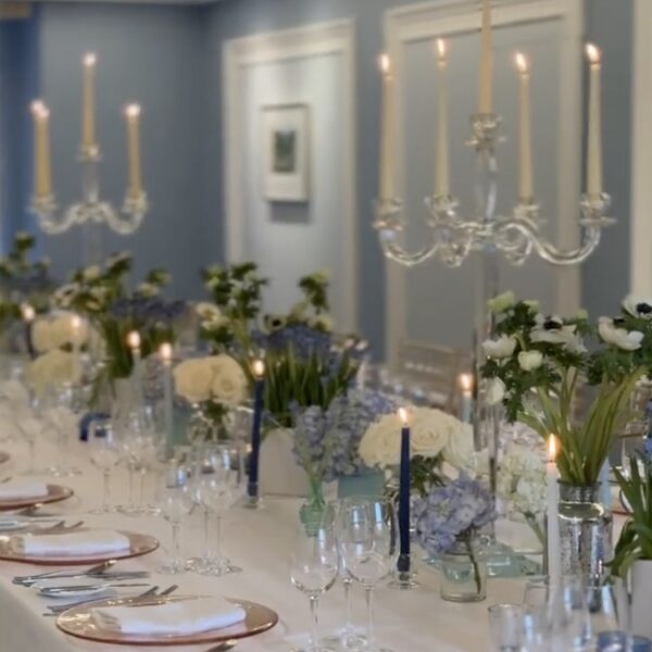 Elegant Blue And White Wedding Table Styling At The Lansdowne Club