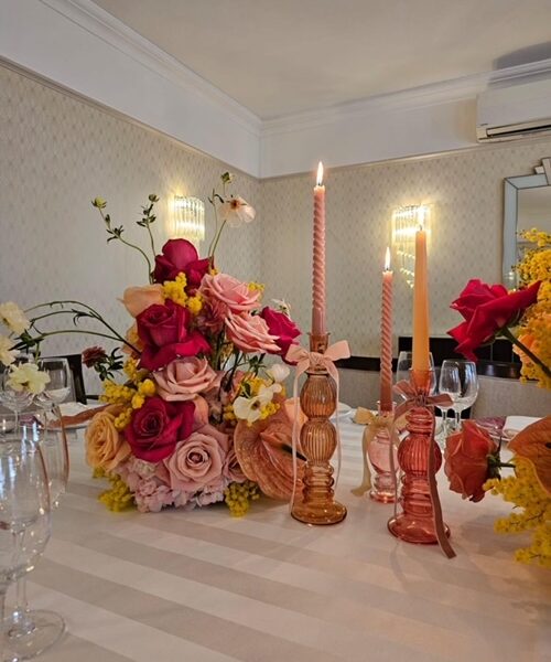 Vibrant Wedding Flowers At The Lansdowne Club With Bold Pinks And Coral Tones
