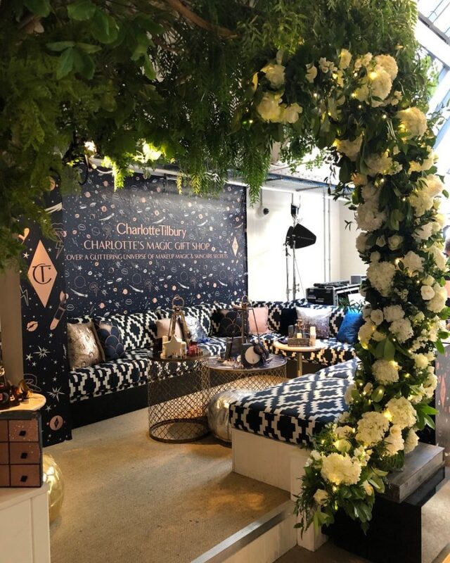 Throwback Thursday to one of our  Christmas installations for @charlottetilbury  an elegant all white and green display.