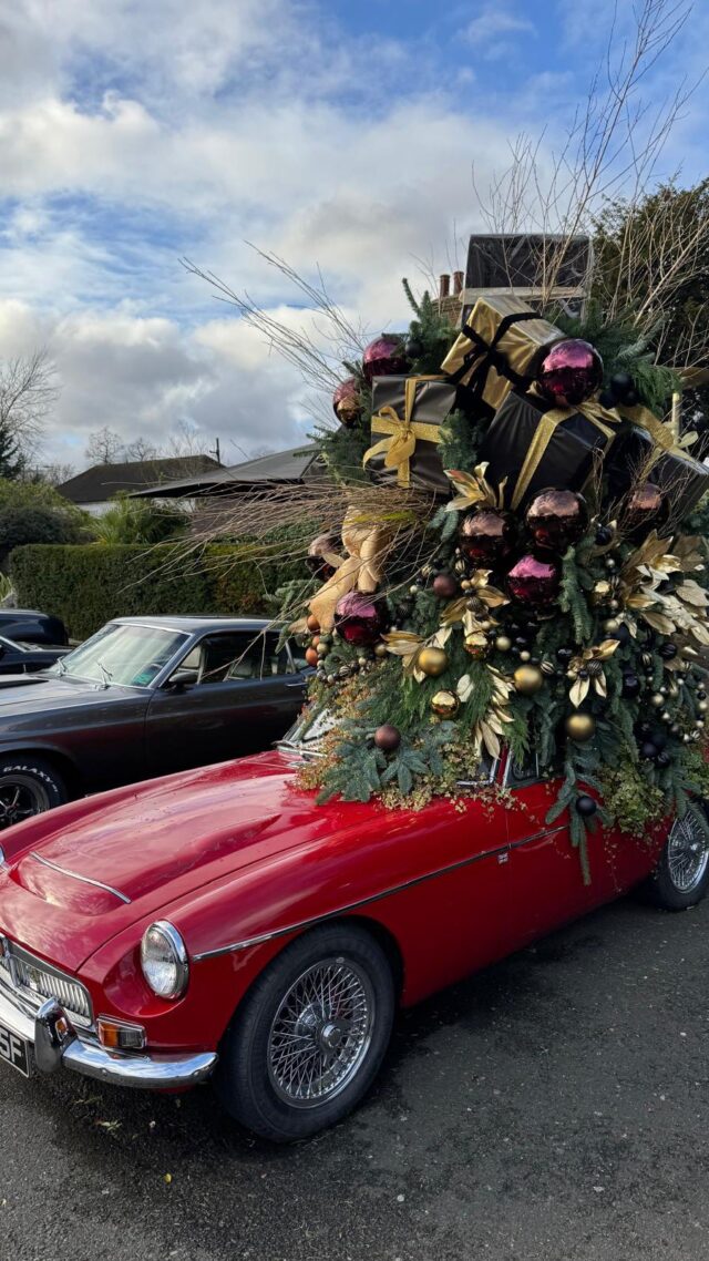 Step into the holiday spirit with this year’s Christmas car installation at Sheesh!  Giant baubles, oversized presents, and fresh pine come together for a truly magical display. @sheesh_uk